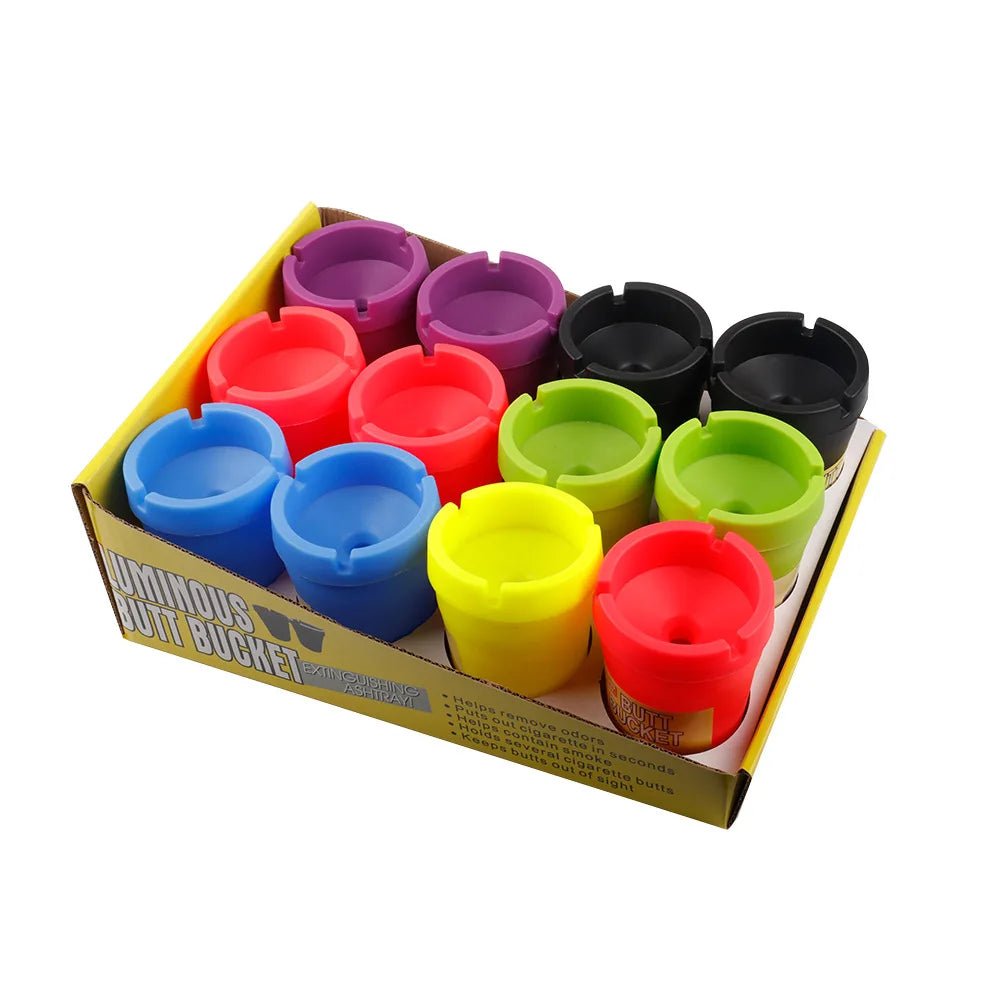 JUSES' S Fashion Car Ashtray Fireproof Material Easy Clean Ash Tray Fit Most Auto Cup Holder Truck Office Home Accessories