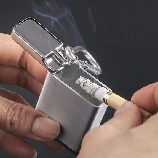 1pc metal ashtray is portable, small ashtray, key chain portable pocket ashtray, ideal gift.
