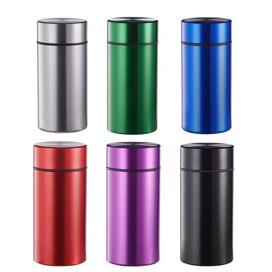 Portable Stash Jar Box Metal Stash Jar for Grass Tobacco Airtight Smell Proof Waterproof Storage Container Smoke Accessories