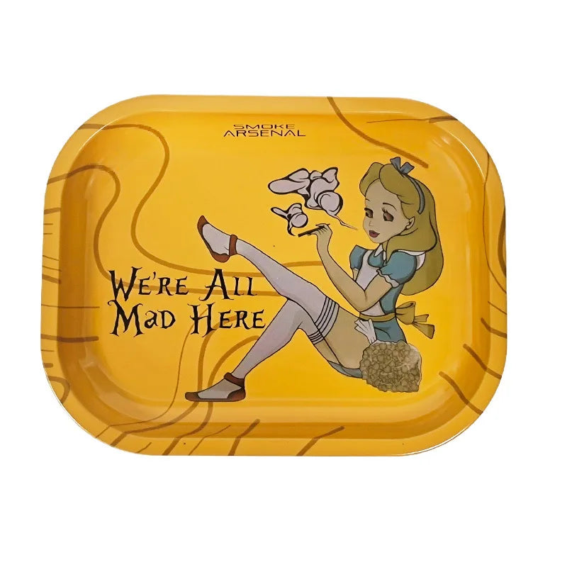 Dish Tin Storage Case Plate Small Roller Container 18*14cm Metal Tobacco Tinplate Rolling Tray Cigarette Smoking Accessories
