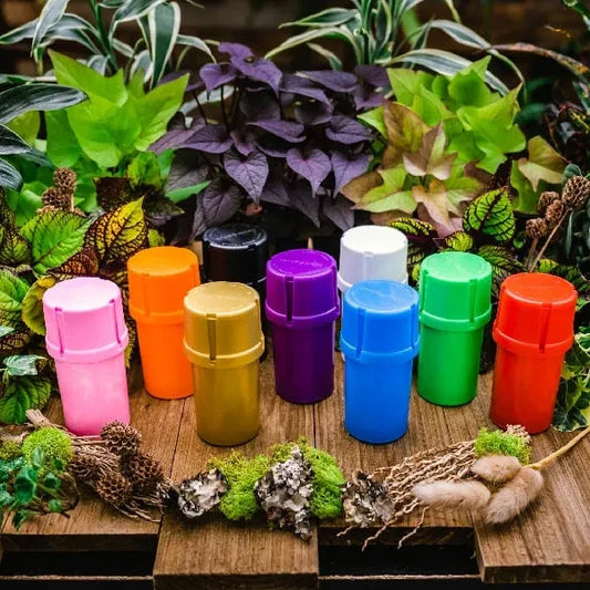 Stash Jar Storage Container with a Built-In Grinder Air Tight Water and Smell Proof Container