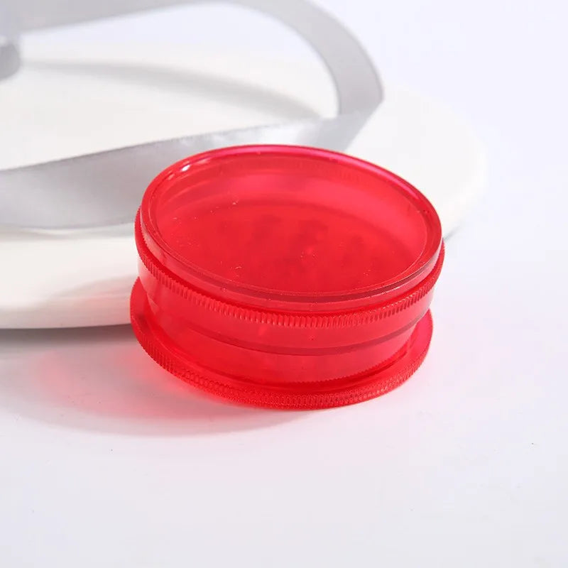 60mm plastic 3-layer color cigarette grinder, 3-layer flat plastic cigarette grinder