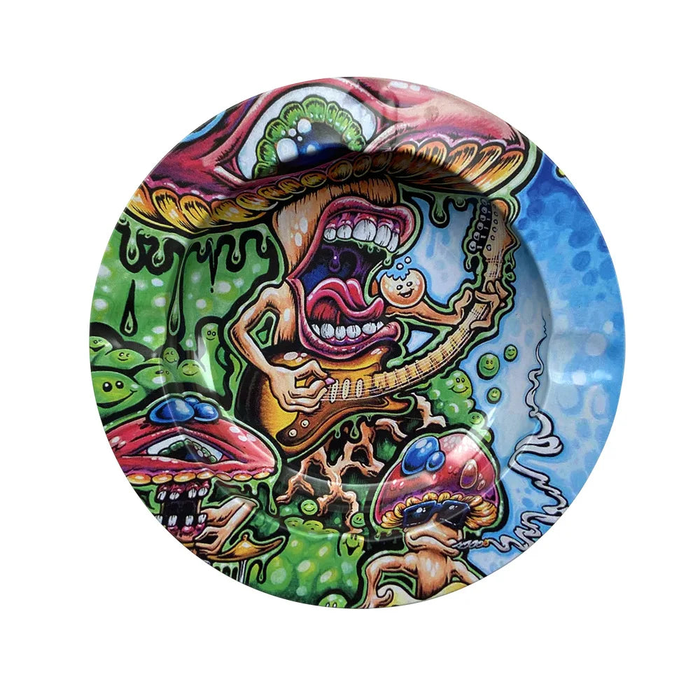 Round Cigar Cigarette Ashtray Ash Tray Ash Disc Smoking Ash Tray Tobacco Herb Rolling Tray Cigarette Paper Rolling Tray Plate