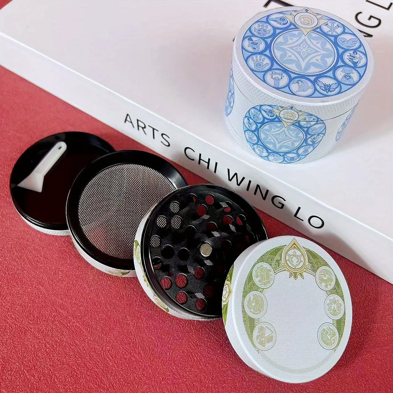 2inch Cartoon Herb Grinder Tobacco Raw Grass Pepper Crusher Grain Catcher Psychedelic Mill Cigarette Accessories Kitchen Gadget