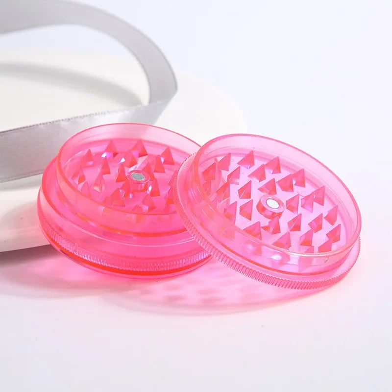 60mm plastic 3-layer color cigarette grinder, 3-layer flat plastic cigarette grinder