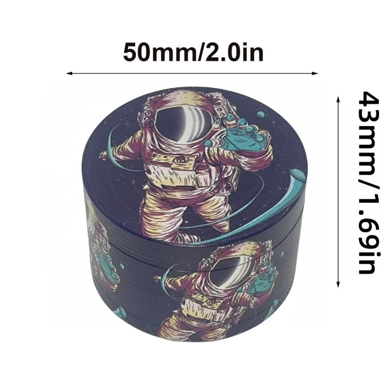 50mm Astronaut Manual Herb Hemp Grinder Spice Pepper Mill Mortar Raw Grass Tobacco Crusher Cigarette Smoking Accessories Tools