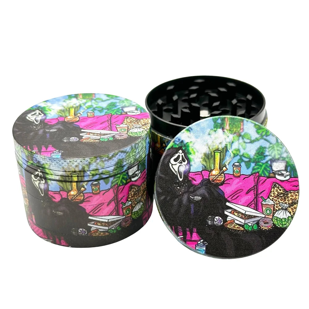 2inch/50mm Skeleton in The Flower Bed Metal Herb Grinder