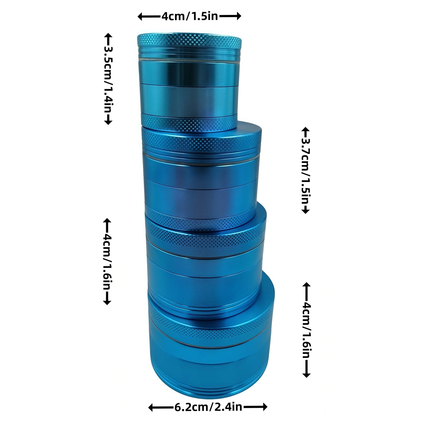 4-Layer Rainbow Tobacco Grinder - 15 Colors （ 40mm) | Aerospace Aluminum W/ Pollen Catcher,The Most Suitable