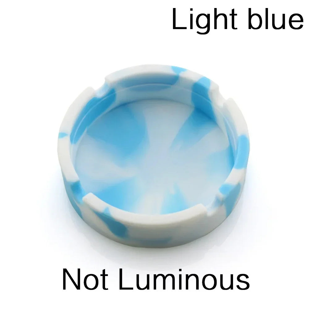 High Heat Resistant Glowing/Colourful Silicone Ashtray Light Round Ashtray Fluorescent Ashtray