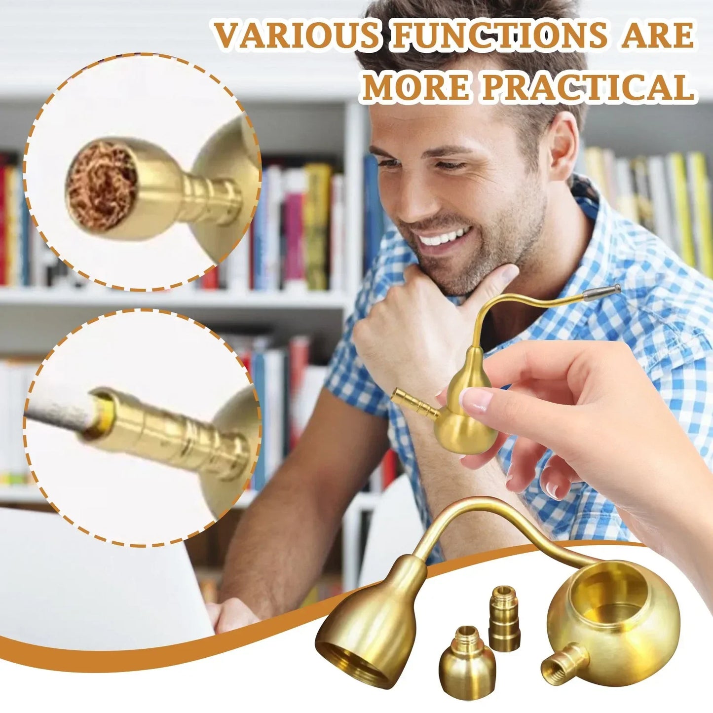 Portable Mini Hookah Set, Handheld Hookahs Set, HT9527 Gifts for Boyfriend, Father, Husband or friends Golden