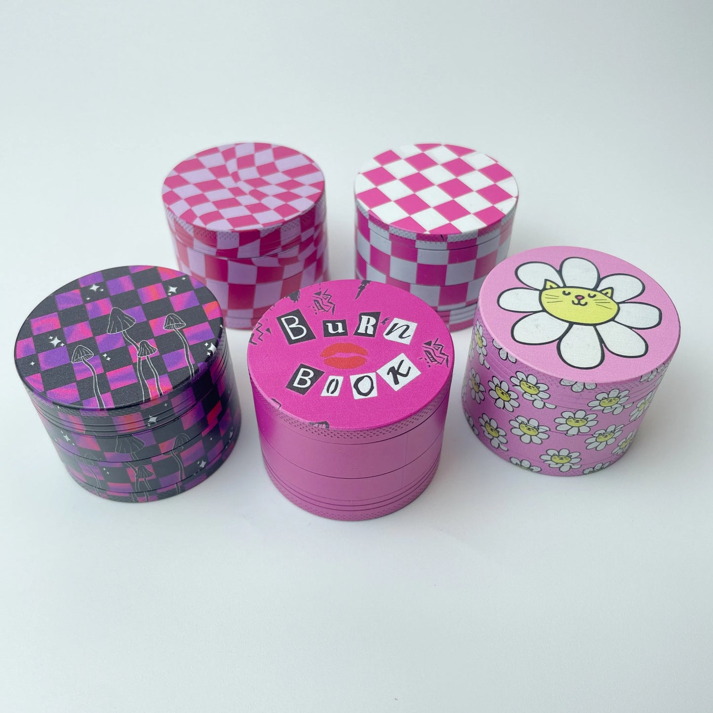 2inch/50mm Burn Book Pink Collection Metal Herb Grinder