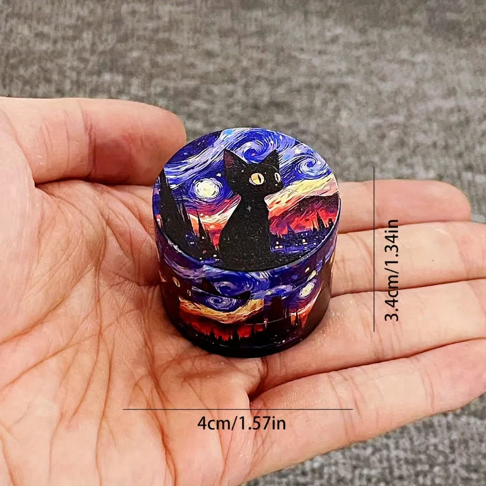 2.5/2inch Metal Cat Herb Grinder Manual Mortar Spice Mill Pepper Salt Pestle Tobacco Grass Grinder Smoking Cigarette Accessories