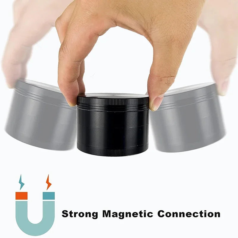 4 Layers Aluminium Herb and Spice Grinder 5 colors 40mm Grinder Metal with Scraper Portable Food Mill Zinc Alloy Smooth Grinding