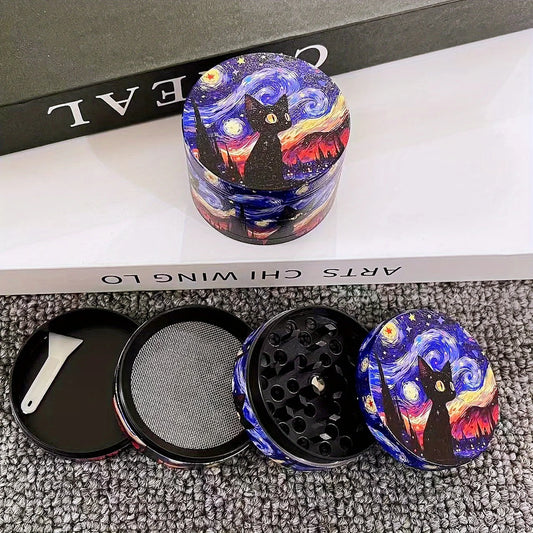 2.5/2inch Metal Cat Herb Grinder Manual Mortar Spice Mill Pepper Salt Pestle Tobacco Grass Grinder Smoking Cigarette Accessories
