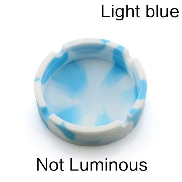 High Heat Resistant Glowing/Colourful Silicone Ashtray Light Round Ashtray Fluorescent Ashtray