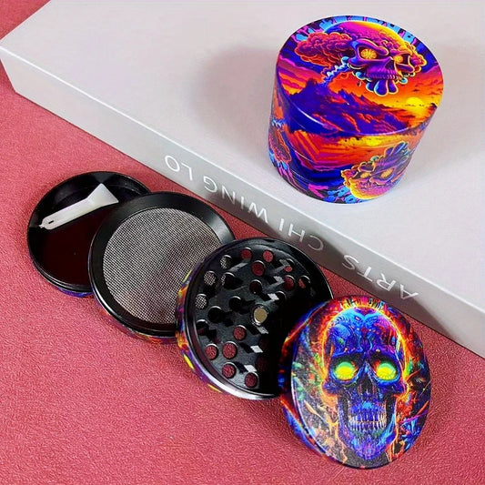 2inch Metal Skull Herb Grinder 4-layer Pepper Vanilla Mill Salt Ginger Mortar Tobacco Grass Grinder Cigar Cigarette Kitchen Tool