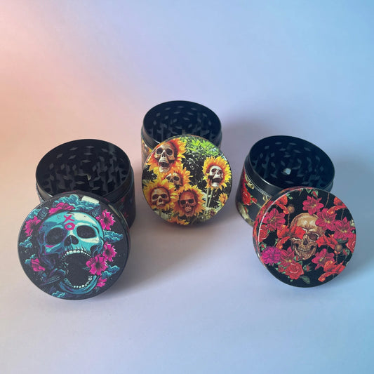 Spooky Skull Metal Herb Grinder 2inch/50mm