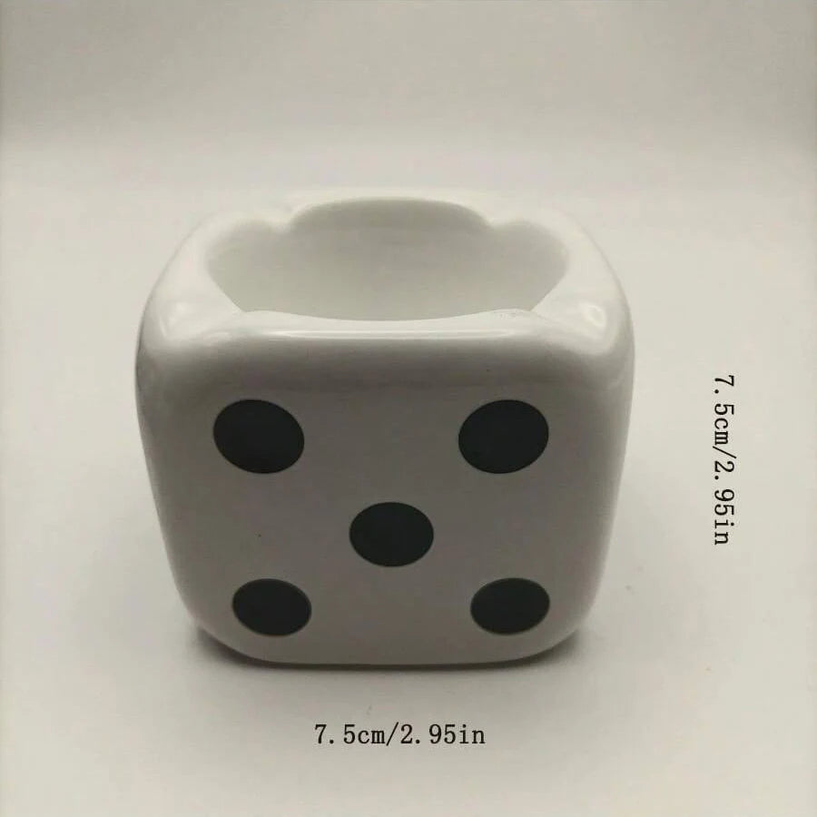 Ceramic Sieve Ashtray Household Dice Ashtray Dice Gift Home Furnishings Office Ashtray