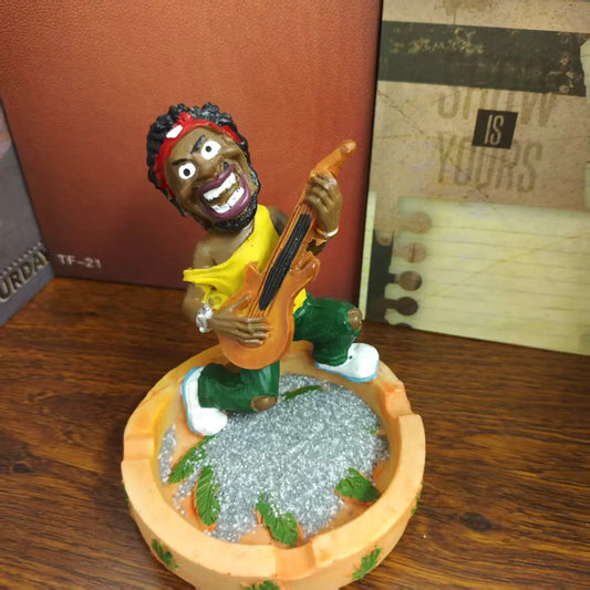 1Pc Whimsical Jamaican style ashtray made of resin, suitable for home, office decorative accessories, gift for friends