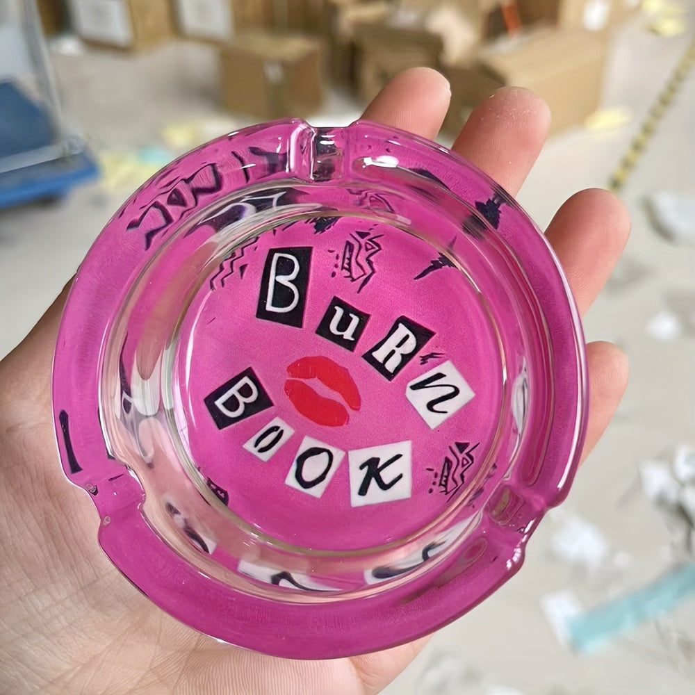 Chic Pink Glass Ashtray - 85mm Round Ash Holder for Home & Car Decor, Perfect Gift for Girlfriend's Birthday